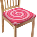 Pink Swirl Lollipop Print Chair Cushion Cover