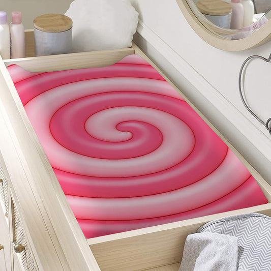 Pink Swirl Lollipop Print Changing Pad Cover