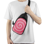 Pink Swirl Lollipop Print Chest Bag
