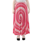 Pink Swirl Lollipop Print Chiffon Maxi Skirt