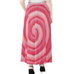 Pink Swirl Lollipop Print Chiffon Maxi Skirt