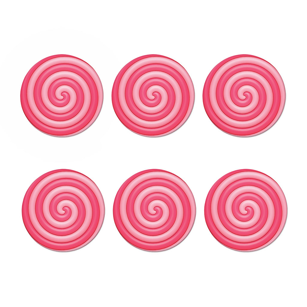 Pink Swirl Lollipop Print Coaster Set