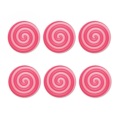 Pink Swirl Lollipop Print Coaster Set