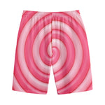 Pink Swirl Lollipop Print Cotton Shorts