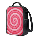 Pink Swirl Lollipop Print Crossbody Lunch Bag