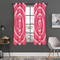 Pink Swirl Lollipop Print Grommet Curtain Panels