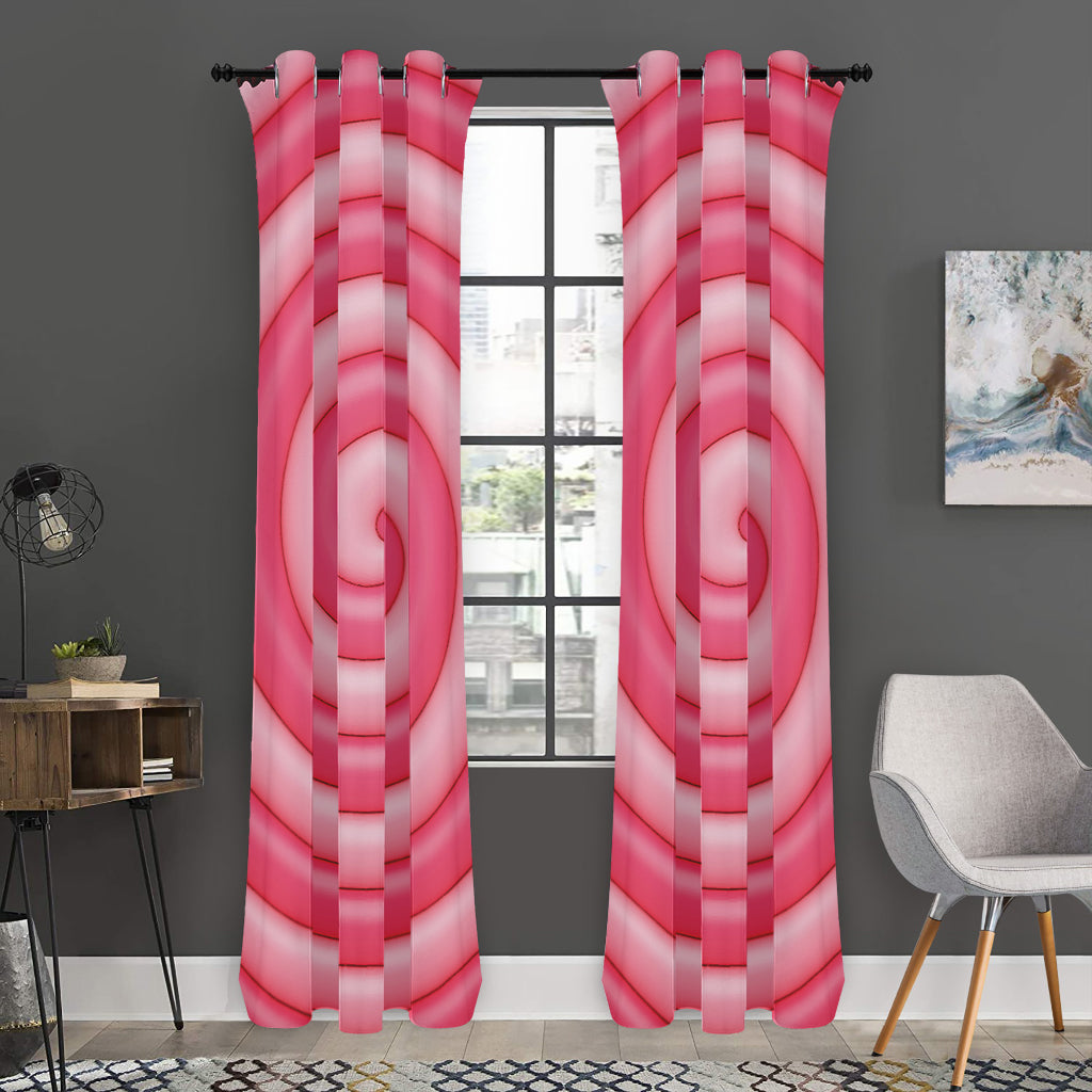 Pink Swirl Lollipop Print Curtain