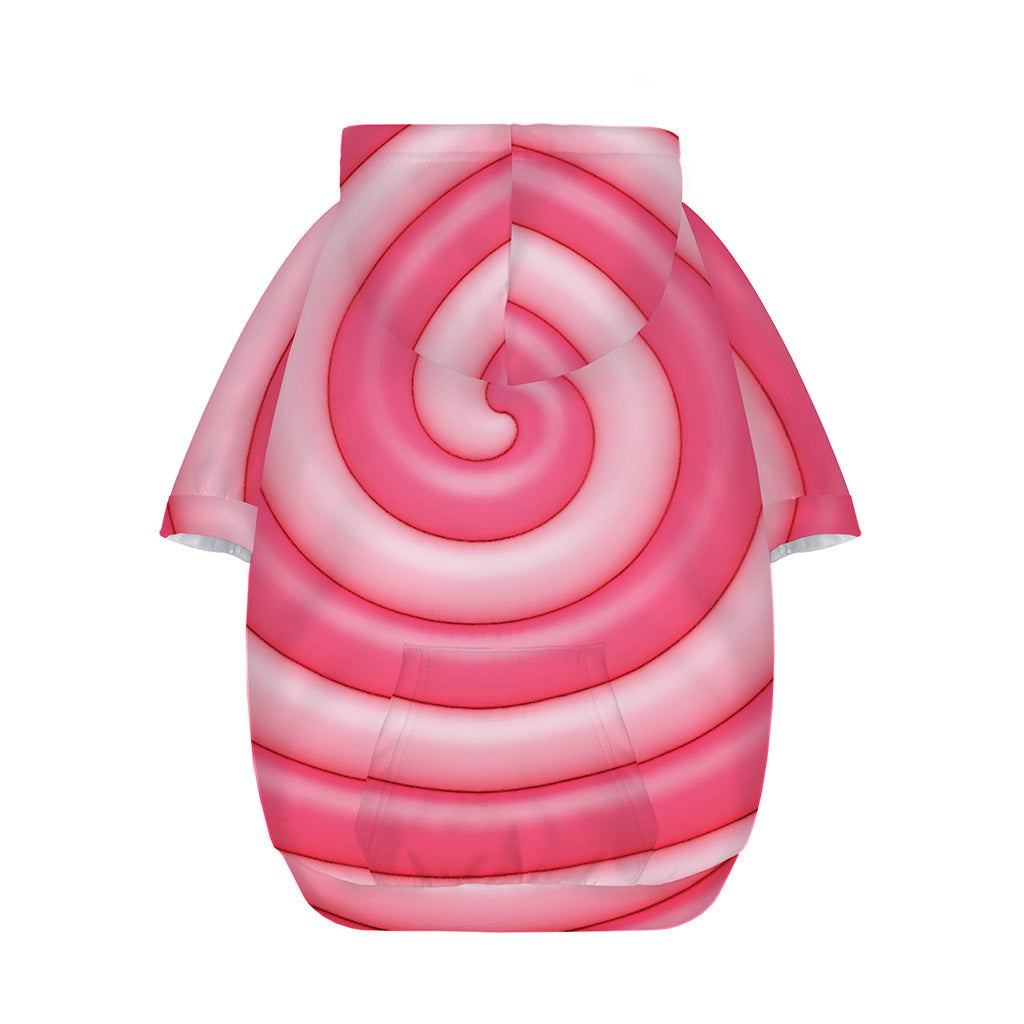 Pink Swirl Lollipop Print Dog Zip Up Hoodie
