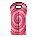 Pink Swirl Lollipop Print Double Neoprene Wine Tote