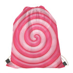 Pink Swirl Lollipop Print Drawstring Bag