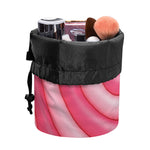 Pink Swirl Lollipop Print Drawstring Makeup Bag
