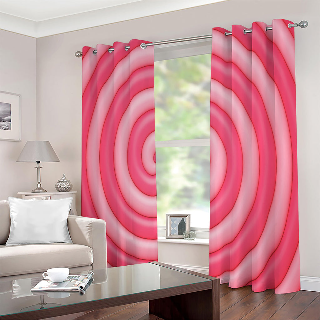 Pink Swirl Lollipop Print Extra Wide Grommet Curtains