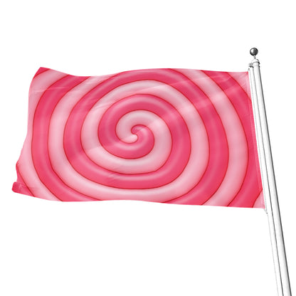 Pink Swirl Lollipop Print Flag