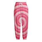 Pink Swirl Lollipop Print Fleece Lined Knit Pants