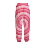 Pink Swirl Lollipop Print Fleece Lined Knit Pants