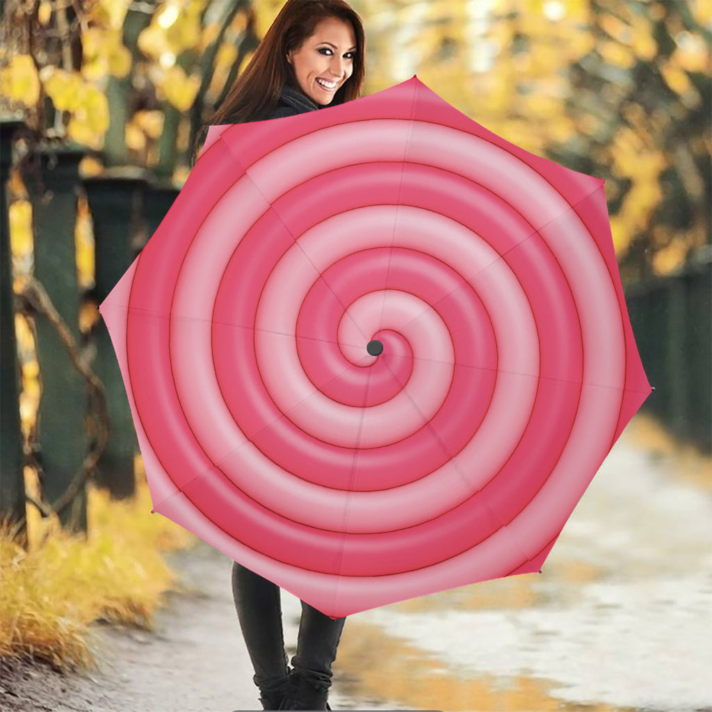Pink Swirl Lollipop Print Foldable Umbrella