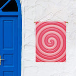 Pink Swirl Lollipop Print Garden Flag