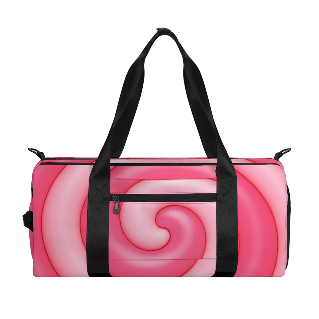 Pink Swirl Lollipop Print Gym Bag