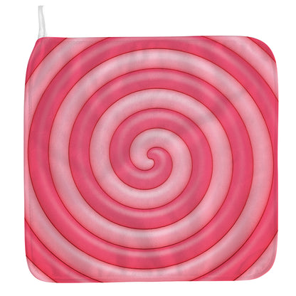 Pink Swirl Lollipop Print Hand Towel