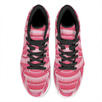 Pink Swirl Lollipop Print High Top Leather Sneakers