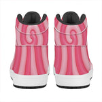 Pink Swirl Lollipop Print High Top Leather Sneakers