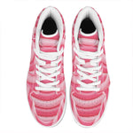 Pink Swirl Lollipop Print High Top Leather Sneakers