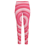 Pink Swirl Lollipop Print High-Waisted Pocket Leggings