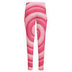Pink Swirl Lollipop Print High-Waisted Pocket Leggings