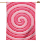 Pink Swirl Lollipop Print House Flag