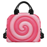 Pink Swirl Lollipop Print Insulated Lunch Bag
