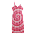 Pink Swirl Lollipop Print Jersey Midi Cami Dress