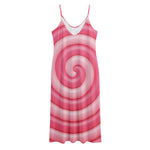 Pink Swirl Lollipop Print Jersey Midi Cami Dress