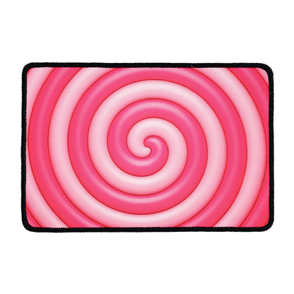 Pink Swirl Lollipop Print Kitchen Mat