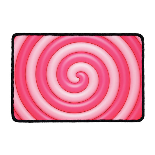 Pink Swirl Lollipop Print Kitchen Mat