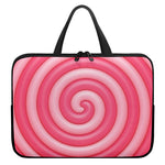 Pink Swirl Lollipop Print Laptop Sleeve With Handle