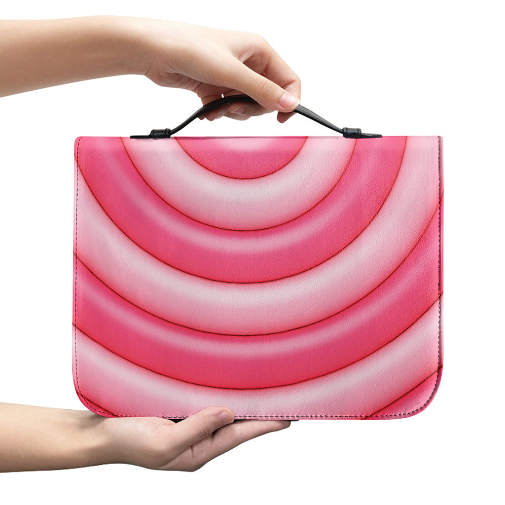 Pink Swirl Lollipop Print Leather Bible Cover