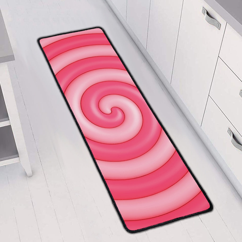 Pink Swirl Lollipop Print Long Kitchen Mat