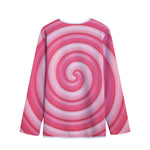 Pink Swirl Lollipop Print Long Sleeve Short Coat