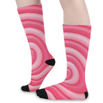 Pink Swirl Lollipop Print Long Socks