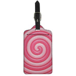 Pink Swirl Lollipop Print Luggage Tag