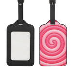 Pink Swirl Lollipop Print Luggage Tag