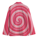 Pink Swirl Lollipop Print Men's Blazer