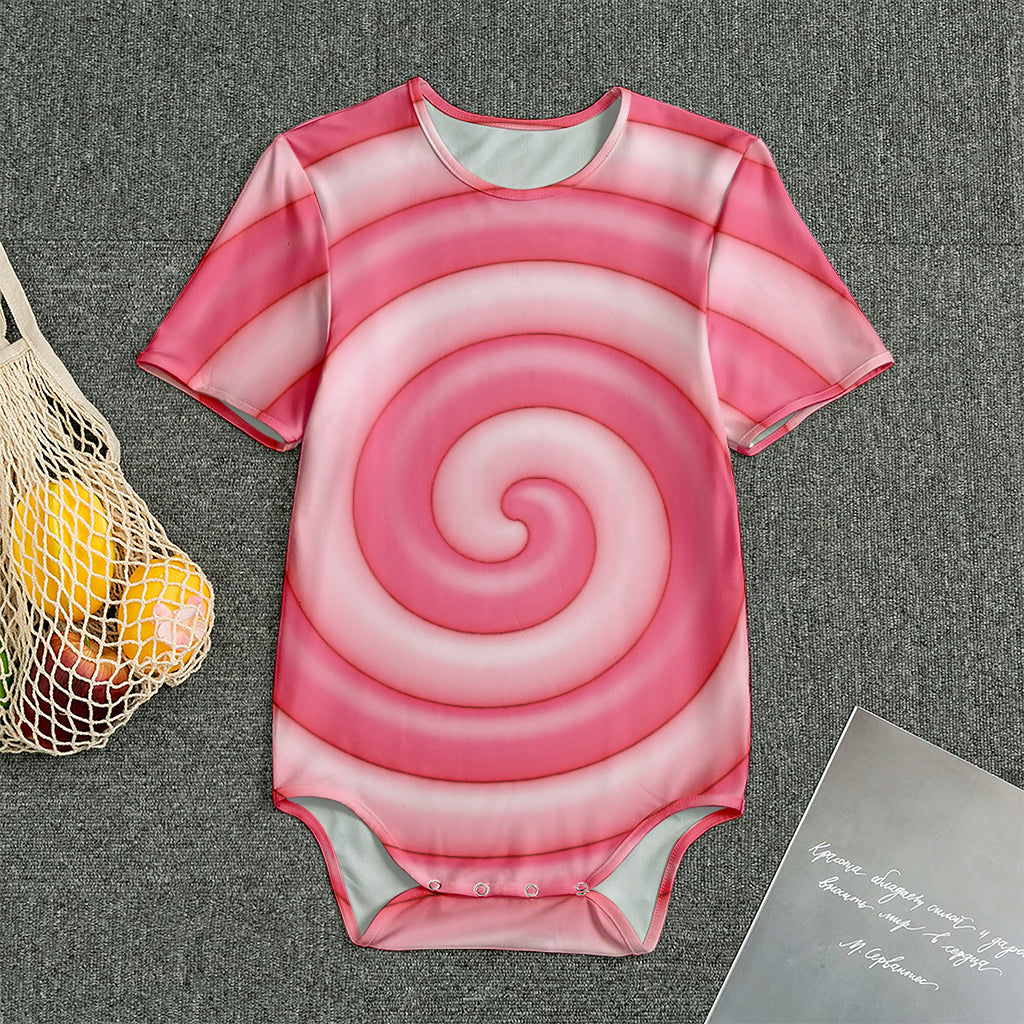 Pink Swirl Lollipop Print Men's Bodysuit