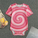 Pink Swirl Lollipop Print Men's Bodysuit