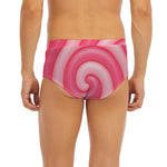 Pink Swirl Lollipop Print Men's Briefs