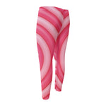Pink Swirl Lollipop Print Men's Compression Pants