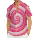 Pink Swirl Lollipop Print Men's Deep V-Neck Shirt
