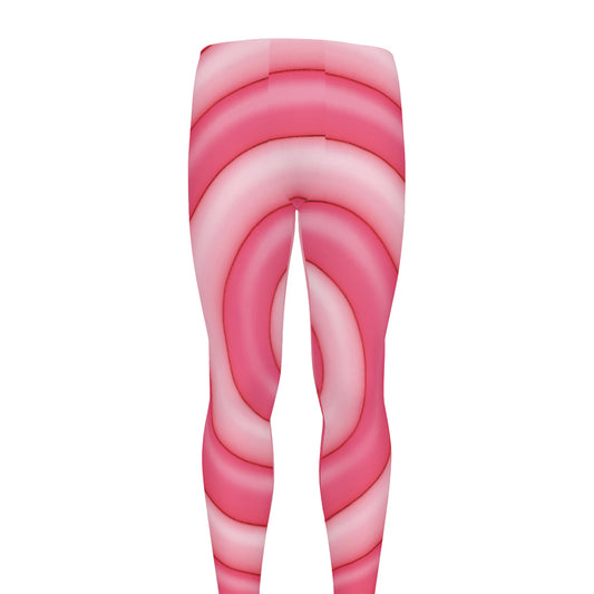 Pink Swirl Lollipop Print Men's leggings
