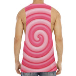 Pink Swirl Lollipop Print Men's Muscle Tank Top