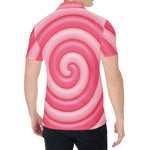 Pink Swirl Lollipop Print Men's Shirt